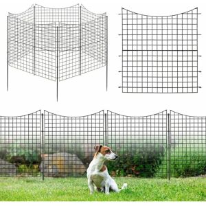 Costway - 5 Panels Decorative Garden Fence Playpen Enclosure Pen Dog Cat Barrier Border Costway - 5 Panels Decorative Garden Fence Playpen Enclosure Pen Dog Cat Barrier Border
