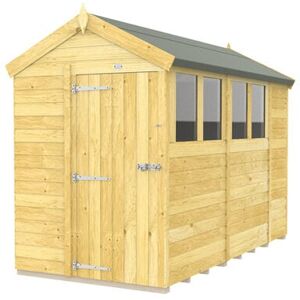 5 x 10 Feet Apex Shed - Single Door With Windows - Wood - L302 x W147 x H217 cm 5 x 10 Feet Apex Shed - Single Door With Windows - Wood - L302 x W147 x H217 cm