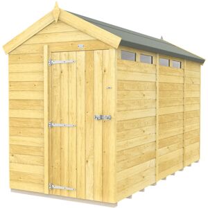 5 x 11 Feet Apex Security Shed - Single Door - Wood - L329 x W147 x H217 cm 5 x 11 Feet Apex Security Shed - Single Door - Wood - L329 x W147 x H217 cm