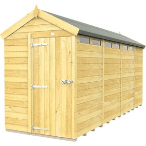 5 x 15 Feet Apex Security Shed - Single Door - Wood - L454 x W147 x H217 cm 5 x 15 Feet Apex Security Shed - Single Door - Wood - L454 x W147 x H217 cm