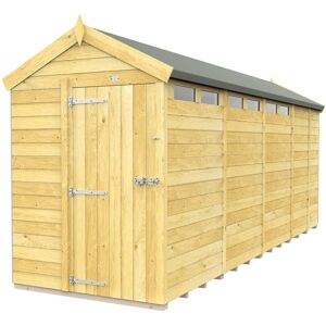 5 x 17 Feet Apex Security Shed - Single Door - Wood - L503 x W147 x H217 cm 5 x 17 Feet Apex Security Shed - Single Door - Wood - L503 x W147 x H217 cm