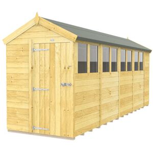 5 x 18 Feet Apex Shed - Single Door With Windows - Wood - L533 x W147 x H217 cm 5 x 18 Feet Apex Shed - Single Door With Windows - Wood - L533 x W147 x H217 cm