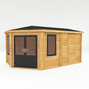 5 x 3 m Corner Lodge Plus Log Cabin with Side Shed with UPVC Windows and Doors - 44 mm Timber - L317.1 x W510 x H274.4 cm - Brown 5 x 3 m Corner Lodge Plus Log Cabin with Side Shed with UPVC Windows and Doors - 44 mm Timber - L317.1 x W510 x H274.4 cm - Brown
