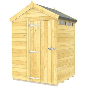 5 x 4 Feet Apex Security Shed - Single Door - Wood - L127 x W147 x H217 cm 5 x 4 Feet Apex Security Shed - Single Door - Wood - L127 x W147 x H217 cm
