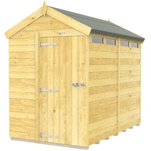 5 x 8 Feet Apex Security Shed - Single Door - Wood - L243 x W147 x H217 cm 5 x 8 Feet Apex Security Shed - Single Door - Wood - L243 x W147 x H217 cm