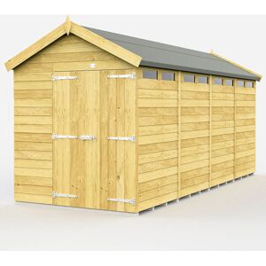 6 x 16 Feet Apex Security Shed - Double Door - Wood - L472 x W175 x H217 cm 6 x 16 Feet Apex Security Shed - Double Door - Wood - L472 x W175 x H217 cm