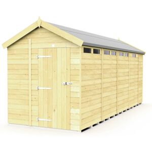 6 x 17 Feet Apex Security Shed - Single Door - Wood - L503 x W175 x H217 cm 6 x 17 Feet Apex Security Shed - Single Door - Wood - L503 x W175 x H217 cm