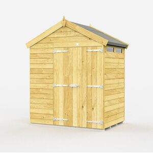 6 x 4 Feet Apex Security Shed - Double Door - Wood - L127 x W175 x H217 cm 6 x 4 Feet Apex Security Shed - Double Door - Wood - L127 x W175 x H217 cm