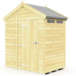 6 x 4 Feet Apex Security Shed - Single Door - Wood - L127 x W175 x H217 cm 6 x 4 Feet Apex Security Shed - Single Door - Wood - L127 x W175 x H217 cm