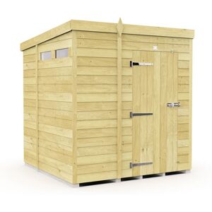 6 x 6 Feet Pent Security Shed - Single Door - Wood - L178 x W185 x H201 cm 6 x 6 Feet Pent Security Shed - Single Door - Wood - L178 x W185 x H201 cm