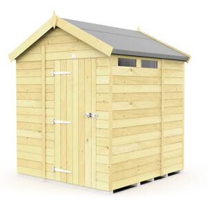 6 x 7 Feet Apex Security Shed - Single Door - Wood - L214 x W175 x H217 cm 6 x 7 Feet Apex Security Shed - Single Door - Wood - L214 x W175 x H217 cm