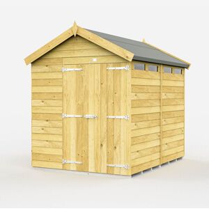 6 x 8 Feet Apex Security Shed - Double Door - Wood - L243 x W175 x H217 cm 6 x 8 Feet Apex Security Shed - Double Door - Wood - L243 x W175 x H217 cm