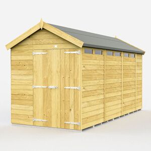 7 x 15 Feet Apex Security Shed - Double Door - Wood - L454 x W214 x H217 cm 7 x 15 Feet Apex Security Shed - Double Door - Wood - L454 x W214 x H217 cm
