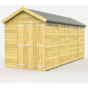 7 x 16 Feet Apex Security Shed - Double Door - Wood - L472 x W214 x H217 cm 7 x 16 Feet Apex Security Shed - Double Door - Wood - L472 x W214 x H217 cm