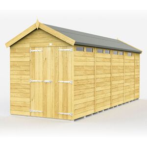 7 x 17 Feet Apex Security Shed - Double Door - Wood - L503 x W214 x H217 cm 7 x 17 Feet Apex Security Shed - Double Door - Wood - L503 x W214 x H217 cm