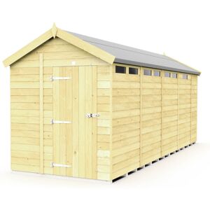 7 x 17 Feet Apex Security Shed - Single Door - Wood - L503 x W214 x H217 cm 7 x 17 Feet Apex Security Shed - Single Door - Wood - L503 x W214 x H217 cm
