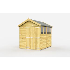 7 x 8 Feet Apex Shed - Double Door With Windows - Wood - L243 x W214 x H217 cm 7 x 8 Feet Apex Shed - Double Door With Windows - Wood - L243 x W214 x H217 cm
