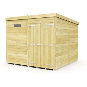 7 x 8 Feet Pent Security Shed - Double Door - Wood - L231 x W214 x H201 cm 7 x 8 Feet Pent Security Shed - Double Door - Wood - L231 x W214 x H201 cm