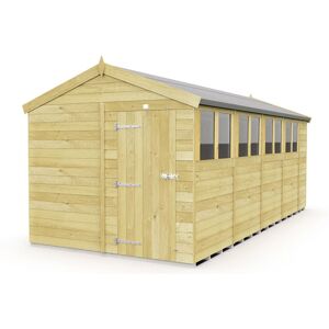 8 x 18 Feet Apex Shed - Single Door With Windows - Wood - L533 x W231 x H217 cm 8 x 18 Feet Apex Shed - Single Door With Windows - Wood - L533 x W231 x H217 cm