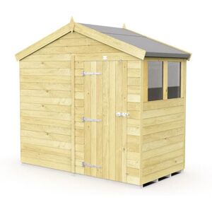 8 x 4 Feet Apex Shed - Single Door With Windows - Wood - L127 x W231 x H217 cm 8 x 4 Feet Apex Shed - Single Door With Windows - Wood - L127 x W231 x H217 cm