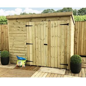 Marlborough - 8 x 7 Windowless Pressure Treated Tongue And Groove Pent Shed With Double Doors Marlborough - 8 x 7 Windowless Pressure Treated Tongue And Groove Pent Shed With Double Doors