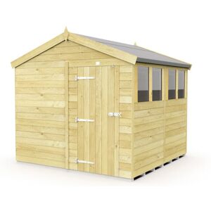 8 x 8 Feet Apex Shed - Single Door With Windows - Wood - L243 x W231 x H217 cm 8 x 8 Feet Apex Shed - Single Door With Windows - Wood - L243 x W231 x H217 cm