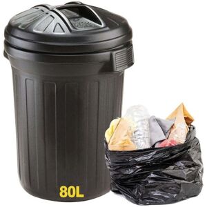 STORM TRADING GROUP 80L Large Capacity Indoor Outdoor Heavy Duty Shatterproof Refuse Rubbish Bin With Lid STORM TRADING GROUP 80L Large Capacity Indoor Outdoor Heavy Duty Shatterproof Refuse Rubbish Bin With Lid