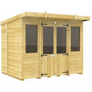 8ft x 6ft Pent Summer House - Wood - L178 x W243 x H201 cm 8ft x 6ft Pent Summer House - Wood - L178 x W243 x H201 cm