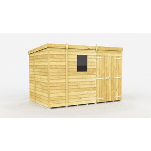9 x 6 Feet Pent Shed - Double Door With Windows - Wood - L178 x W276 x H201 cm 9 x 6 Feet Pent Shed - Double Door With Windows - Wood - L178 x W276 x H201 cm