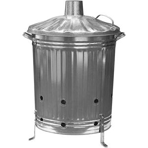 STORM TRADING GROUP 1 x 90L Incinerator Galvanized Metal Heavy Duty Fire Burning Incinerators With Lid & Handles STORM TRADING GROUP 1 x 90L Incinerator Galvanized Metal Heavy Duty Fire Burning Incinerators With Lid & Handles