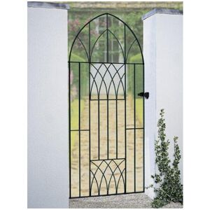 Cannock Gates - Abbey Modern Tall Arch Bow Top Single Gate - Solid Steel - Fits Gap of 991 mm x 1988 mm High - Electro Galv./Black Powder Coated Cannock Gates - Abbey Modern Tall Arch Bow Top Single Gate - Solid Steel - Fits Gap of 991 mm x 1988 mm High - Electro Galv./Black Powder Coated
