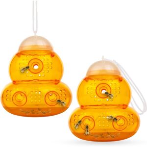 Alwaysh - Hanging Wasp and Hornet Trap (2 Pack) - Natural Wasp Repellent Solution for Indoor and Outdoor Use (Orange) Alwaysh - Hanging Wasp and Hornet Trap (2 Pack) - Natural Wasp Repellent Solution for Indoor and Outdoor Use (Orange)