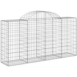 vidaXL Arched Gabion Baskets 2 pcs 200x50x100/120 cm Galvanised Iron - Gabion Basket vidaXL Arched Gabion Baskets 2 pcs 200x50x100/120 cm Galvanised Iron - Gabion Basket