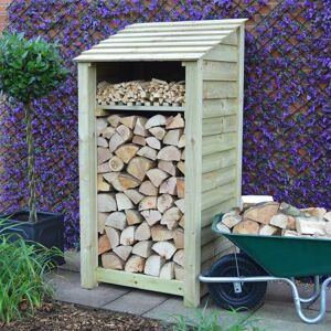 Rutland County Garden Furniture Ltd - Burley 6ft Log Store and Kindling Shelf - L80 x W89.5 x H181 cm - Light Green Rutland County Garden Furniture Ltd - Burley 6ft Log Store and Kindling Shelf - L80 x W89.5 x H181 cm - Light Green