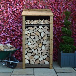 Rutland County Garden Furniture Ltd - Burley 6ft Log Store with Kindling Shelf - L80 x W89.5 x H181 cm - Rustic Brown Rutland County Garden Furniture Ltd - Burley 6ft Log Store with Kindling Shelf - L80 x W89.5 x H181 cm - Rustic Brown