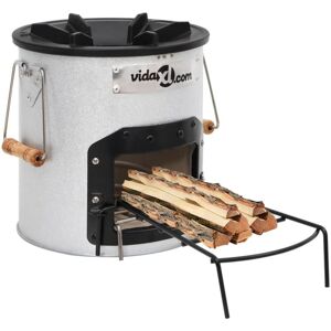 Camping Wood Stove Silver 45x25x26 cm Steel Vidaxl Camping Wood Stove Silver 45x25x26 cm Steel Vidaxl
