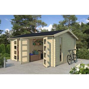 Lasita Maja - Carroz 2-Log Cabin, Wooden Garden Room, Timber Summerhouse, Home Office - L496 x W403.4 x H250.8 cm Lasita Maja - Carroz 2-Log Cabin, Wooden Garden Room, Timber Summerhouse, Home Office - L496 x W403.4 x H250.8 cm