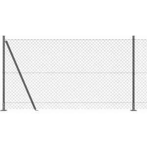 Chain Link Fence with Posts Grey 1.2 x 10 m Steel Vidaxl Chain Link Fence with Posts Grey 1.2 x 10 m Steel Vidaxl