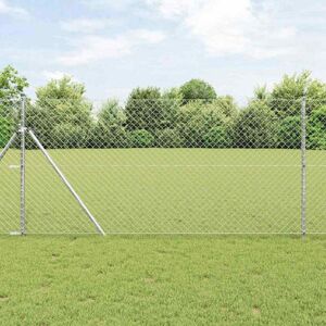 Chain Link Fence with Posts Silver 1.4 x 10 m Steel Vidaxl Chain Link Fence with Posts Silver 1.4 x 10 m Steel Vidaxl