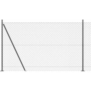 Chain Link Fence with Posts Grey 1.4 x 10 m Steel Vidaxl Chain Link Fence with Posts Grey 1.4 x 10 m Steel Vidaxl