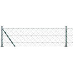 Chain Link Fence with Posts Green 0.6 x 10 m Steel Vidaxl Chain Link Fence with Posts Green 0.6 x 10 m Steel Vidaxl