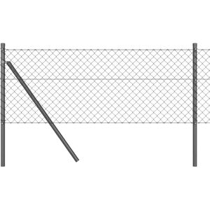 Vidaxl - Chain Link Fence with Posts Grey 0.8 x 25 m Steel Vidaxl - Chain Link Fence with Posts Grey 0.8 x 25 m Steel
