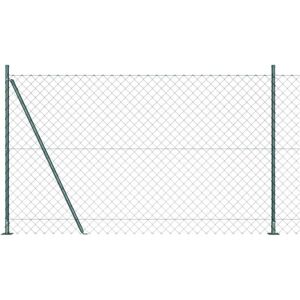 Chain Link Fence with Posts Green 1.6 x 25 m Steel Vidaxl Chain Link Fence with Posts Green 1.6 x 25 m Steel Vidaxl