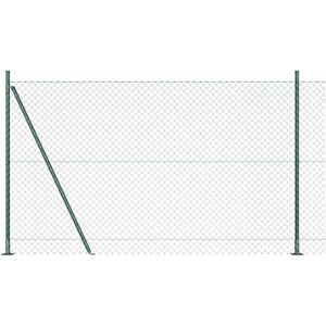 Chain Link Fence with Posts Green 1.5 x 10 m Steel Vidaxl Chain Link Fence with Posts Green 1.5 x 10 m Steel Vidaxl