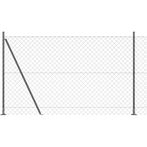 Chain Link Fence with Posts Grey 1.4 x 25 m Steel Vidaxl Chain Link Fence with Posts Grey 1.4 x 25 m Steel Vidaxl