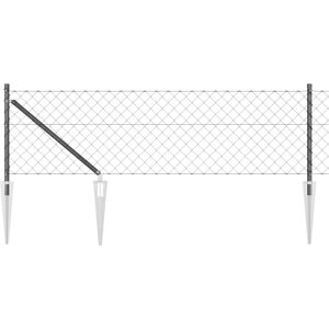 Vidaxl - Chain Link Fence with Posts Grey 0.6 x 25 m Steel Vidaxl - Chain Link Fence with Posts Grey 0.6 x 25 m Steel