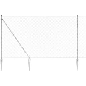 Vidaxl - Chain Link Fence with Posts Silver 1.5 x 10 m Steel Vidaxl - Chain Link Fence with Posts Silver 1.5 x 10 m Steel