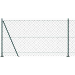 Chain Link Fence with Posts Green 1.2 x 10 m Steel vidaXL Chain Link Fence with Posts Green 1.2 x 10 m Steel vidaXL