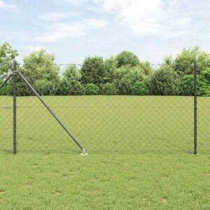 Vidaxl - Chain Link Fence with Posts Grey 1 x 10 m Steel Vidaxl - Chain Link Fence with Posts Grey 1 x 10 m Steel