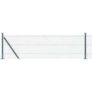 Chain Link Fence with Posts Green 0.6 x 25 m Steel Vidaxl Chain Link Fence with Posts Green 0.6 x 25 m Steel Vidaxl